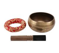 Vaguelly 1set Singing Bowl Meditation Tool Sound Bowl for Yoga and Music Therapy for and Improved Sleep Quality Lightweight and Portable Includes Stick and Cushion