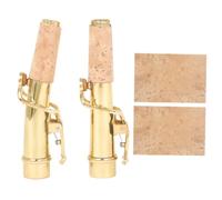 Vaguelly 1set Soprano Saxophone Neck Replacement Kit Bend Straight Brass Necks with Cork Sheets for Comfortable Playing Position Stability for Saxophonists