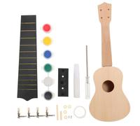 Vaguelly 1set Ukulele Making Kit Unpainted Wooden Ukulele for Boys and Girls Design Encouraging Musical Exploration Young Beginners Fun Engaging Hands Activity