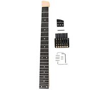 Vaguelly 1set Unfinished Electric Guitar Neck Truss Rod Folk Guitar Finger Plate Replacement Accessories Neck for Projects