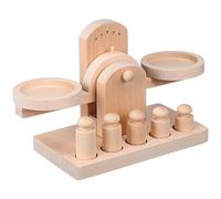 Vaguelly 1set Wooden Balance Scale Toy Set for Boy Girl Educational Math Game Wooden Beam Develops Creativity Coordination Toy for Montessori Learning Activities