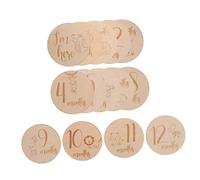 Vaguelly 1set Wooden Discs Markers Birth Announcement Signs for Newborns for Documenting Growth Monthly Memories