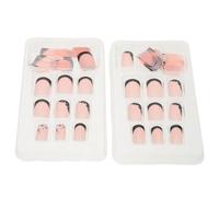 Vaguelly 2 Box Holiday Press Nails Bulk Short Black White French Tip False Nails for Women Double Box for Autumn Winter Manicure Easy DIY Party Accessory