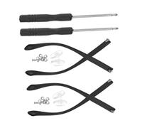 Vaguelly 2 Pairs Glasses Accessories Eyeglass Sleeves Replacement Sunglasses Tighten Eyeglass Repair Kits Adjustable Legs Pads Accessory Arm Nose Bridge Screws Glasses Sleeve Black Tr90