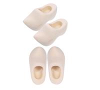 Vaguelly 2 Pairs Miniature Wooden Shoes Doll House Accessories Smooth Blank Wood Shoe Models DIY Craft Decor for Dollhouse Furniture and Dutch Clogs