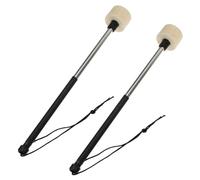 Vaguelly 2 Pcs Stainless Steel Percussion Drum Mallets for Marching Snare Drum, Professional Performance Drumsticks for Portable Drumming and Band Practice