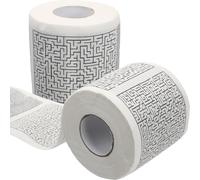 Vaguelly 2 Rolls Labyrinth Printed Toilet Paper Roll Funny Pattern Bathroom Napkins Creative Design Soft 2-Ply for Home and Travel