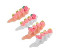 Vaguelly 2 Sets Silicone Toe Separators for Pedicure Soft Nail Spacers with Strawberry Design Gentle Toe Alignment for Men Women Manicure Pedicure Tools for Precise Nail Art Application