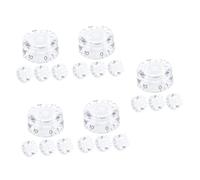 Vaguelly 20pcs Guitar Volume Control Knob Bass Potentiometer Caps Transparent Design for Electric Guitar and Amplifier Easy to Install Inner Scale
