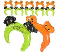 Vaguelly 20pcs Halloween Hair Hoops with Cartoon Balloon Foil Design for Parties Safe Foil Material Adorable Pumpkin Skeleton Accessories for Halloween Celebrations