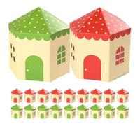 Vaguelly 20pcs House Shaped Candy Boxes for Almonds and Candies, Lightweight Paper Material with Wear and Break Resistance, Compact and Stylish Party Wrapping Boxes for Birthday