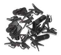 Vaguelly 20pcs Microphone Clip Lapel Lavalier Clip with Abs Material Black Mic Mount to Fix the Microphone for Speeches and Online Chats Hands-free Usage