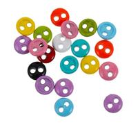 Vaguelly 20pcs Mini Baby Buttons Assorted Color Plastic Two-Hole Round Buttons for Doll Garment Miniature Design and Versatile Use for Doll Clothes Sewing Projects Random Color