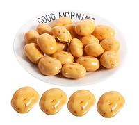 Vaguelly 20pcs Mini Simulation Potatoes Toy Food Artificial Vegetable Props for Boys and Girls Kitchen Playset