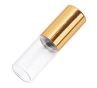 Vaguelly 20pcs Refillable Transparent Glass Perfume Container with Leak Golden Lid and Smooth Rolling Bead for Massage Oil and Essential Oils Portable