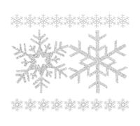 Vaguelly 20pcs Silver Snowflake Embroidered Applique Patch for Clothes Easy to Sew and Cut Felt Decor for DIY Crafts and Weddings Hair Accessories Such as Clips and Headbands