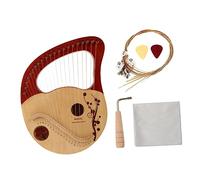 Vaguelly 21-string Portable Lyre Harp Solid Wood Metal String Harp Ancient Style Musical Instrument Suitable for Adults and Beginners