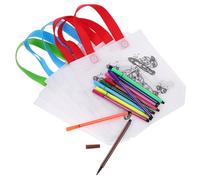 Vaguelly 24pcs DIY Non-Woven Fabric Coloring Bags for Boy Girl with Watercolor Pens Favors for Birthday and Christmas Celebrations Fun Activity for Boy Girl