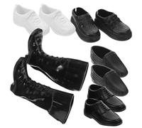 Vaguelly 25 Pairs Miniature Doll Shoes for Scale Dolls Male Dress Up Footwear with Styles Plastic Material Lightweight Decorative Mini Shoes for Dollhouse and Costume Themes