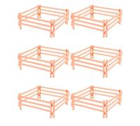 Vaguelly 25Pcs Miniature Farm Fences Micro Scene Layout Props Beige Plastic Mini Garden Accessory Decorative Mini Fences Model for Outdoor Garden and Farm Scenes