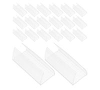 Vaguelly 25pcs PVC Office Label Holders with Flat Appearance Non-Slip Shelf Label Clips Securely Gripping Paper for Library and Office Use