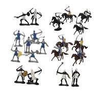 Vaguelly 28pcs Miniature Knight Figures Set Sand Table People Models Realistic Medieval Soldiers Knight and Horse Models for Decor and Play for Birthday Favors and Miniature Scenes