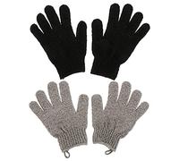 Vaguelly 2pairs Exfoliating Gloves for Bath Shower Body Scrub Mitts Gentle Dead Skin Remover for Daily Use