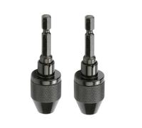 Vaguelly 2Pc Keyless Mini Drill Chuck Adapter Aluminum Alloy Converter for Impact Driver Power Hand Drill Bit Holder
