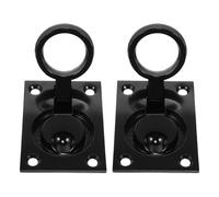 Vaguelly 2pcs 304 Stainless Steel Black Flush Mount Boat Deck Hatch Pull Handles Recessed Yacht Cabin Lifting Ring Hardware for Marine Flooring
