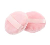 Vaguelly 2pcs 55mm Makeup Powder Puff Set Long Velvet Cotton and Ribbon Loop, Soft Cosmetic Sponges for Loose Powder Foundation Application, Makeup Tools for Women’s Face Setting