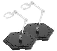 Vaguelly 2pcs Adjustable Pvc Figure Holders Desktop Display Shelf with Wear Resistance Black Model Support for Collectible Figures