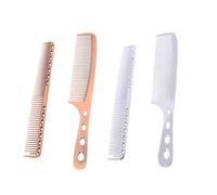 Vaguelly 2pcs Aluminum Barber Comb Set Detangler and Hair Cutting Tools, Short Silver Handles for Professional Hairdressing and Salon Use, Suitable for Men and Women