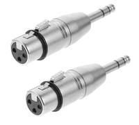 Vaguelly 2pcs Audio Adapter 1/4 to Xlr Female Connector Zinc Alloy Wide Compatibility Protective Design for Microphone and Mixer Use