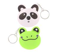 Vaguelly 2pcs Automatic Retractable Mini Tape Measure Keychain with Cartoon Animal Design Portable Pocket Ruler for Panda Frog Convenient Measurement Tool Keyring Accessory