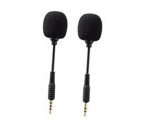 Vaguelly 2pcs Bendable Denoise Condenser Microphone for Phone Tablet Laptop Mini Portable Mic with Sponge Cover for Live Streaming Gaming Conference Singing Black Set