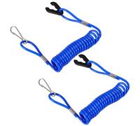 Vaguelly 2pcs Blue Abs Boat Emergency Shutoff Cord Safety Lanyard with Simple Installation for Marine and Outboard Motor Kill Switch