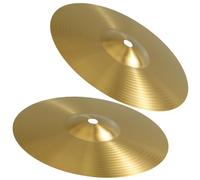 Vaguelly 2pcs Brass Drum Cymbals 10 Inch Crash Cymbal Set Lightweight Jazz Drum Smooth Edges