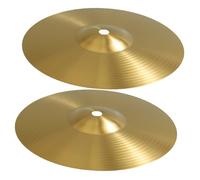 Vaguelly 2pcs Brass Drum Cymbals Lightweight Jazz Drums Cymbals with Smooth and Rounded Edges Golden Finish for Practice and Performance