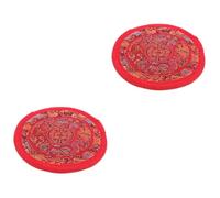 Vaguelly 2pcs Buddhist Ritual Implement Cushion Mat for Singing Bowls Beautiful Design for Meditation and Yoga Handmade Nepali Pad