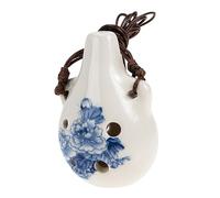 Vaguelly 2pcs Ceramic Alto Ocarina Instrument for Beginner Practice Musical Wind Toy for Music Learning