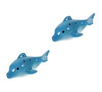 Vaguelly 2pcs Ceramic Ocarina for Boy Girl Flute Toy Dolphin Design for Music Learning Fun