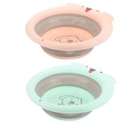 Vaguelly 2pcs Collapsible Wash Basins Portable Washbasin Basin Cartoon Dog Design Lightweight for Home Bathing Camping Hiking Storage