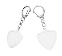 Vaguelly 2pcs Compact Transparent Guitar Picks Holder with Keychain Portable Plectrum Organizer for Travel Practice and Performance Easy-Access Standard Case for Guitarists