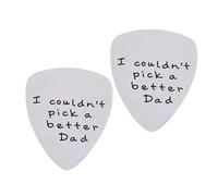Vaguelly 2pcs Creative Silver Guitar Picks Letter Design for Father Day Titanium Steel Plectrum for Musicians Thin Guitar Accessories