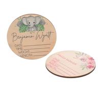 Vaguelly 2pcs Custom Name Sign Newborn Arrival Announcement Birth Date and Weight Wooden Decor Personalised