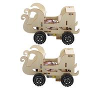 Vaguelly 2pcs DIY Voice Controlled Car Building with High Precision Sound Sensor Educational Stem Model Kit for Hands Learning and Science Experiments Interactive Wooden Assembly