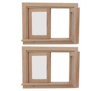 Vaguelly 2pcs Dollhouse DIY Mini House Window Model - Small Adorable Decorative Accessories - Simulation Miniature Dollhouse Furniture