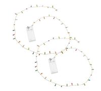 Vaguelly 2Pcs Dollhouse Miniature String Lights Battery-Operated Colorful Mini LED Fairy Lights for Christmas Decorations and Dollhouse Accessories