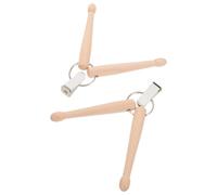 Vaguelly 2pcs Drumstick Key Holders Mini Wood Drum Sticks Keychain Percussion Keyring for Musicians Rhythm Practice Gifts Accessories