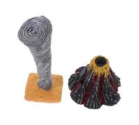 Vaguelly 2Pcs Erupting Volcano and Artificial Tornado Simulation for Educational Science Kit with Natural Disaster Sculptures for Interactive Stem Learning and Creative Sand Table Play